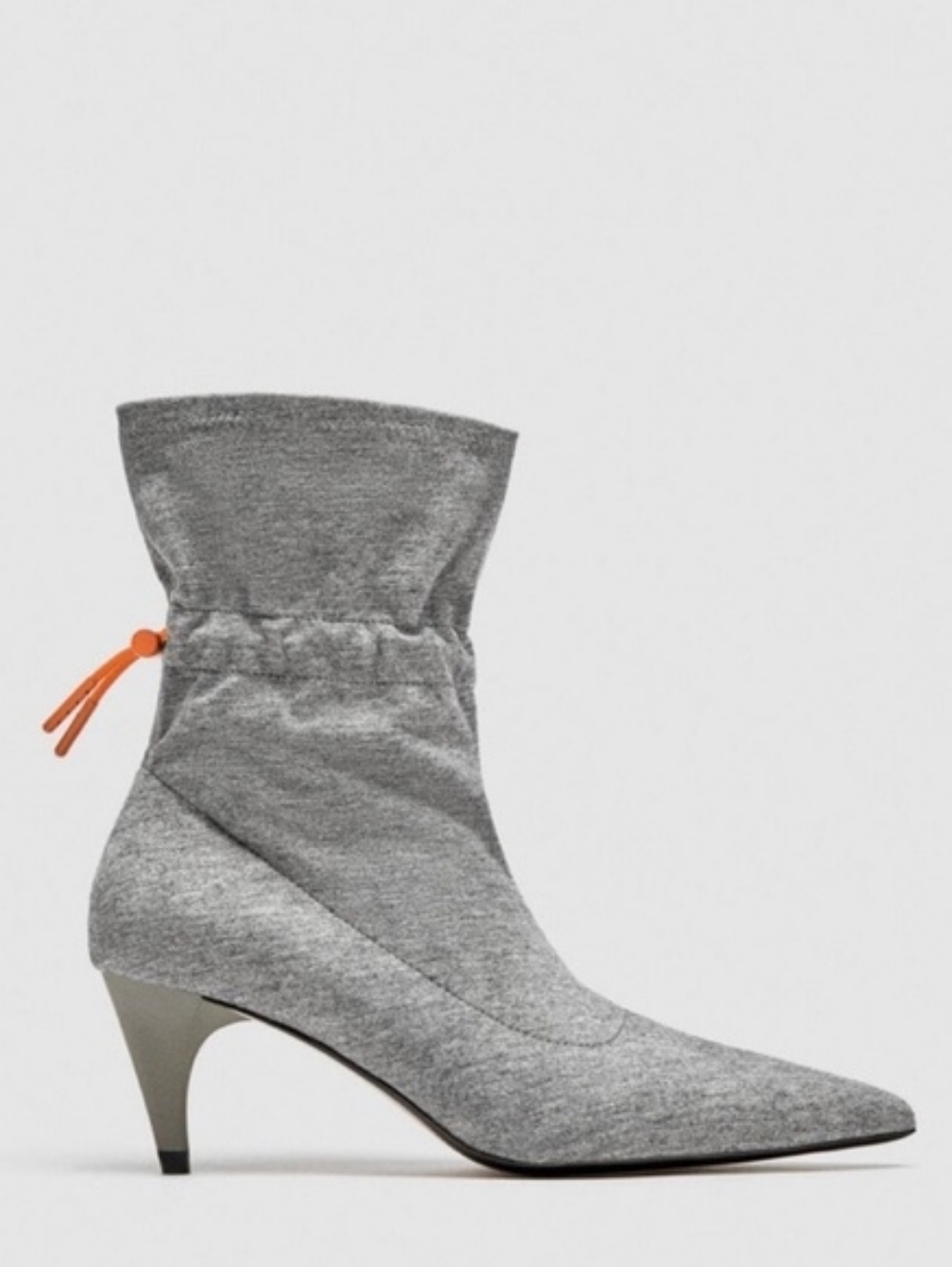 Zara Fabric Kitten Heel Ankle Boots in FEATHER GREY Size 40/ 9.5 - Picture 8 of 10